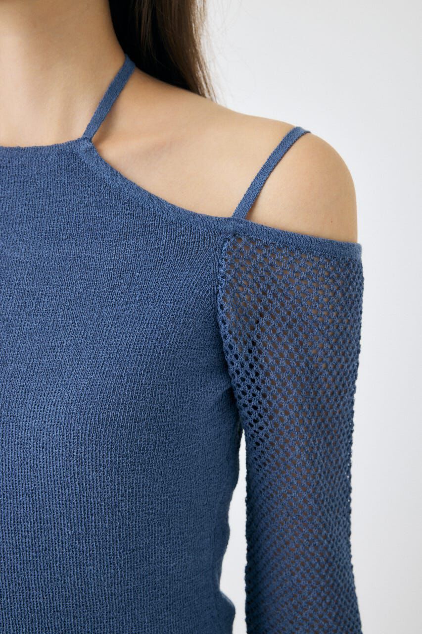 MOUSSY「OPEN SHOULDER HALTER ニットトップス」|ニット・セーター|
