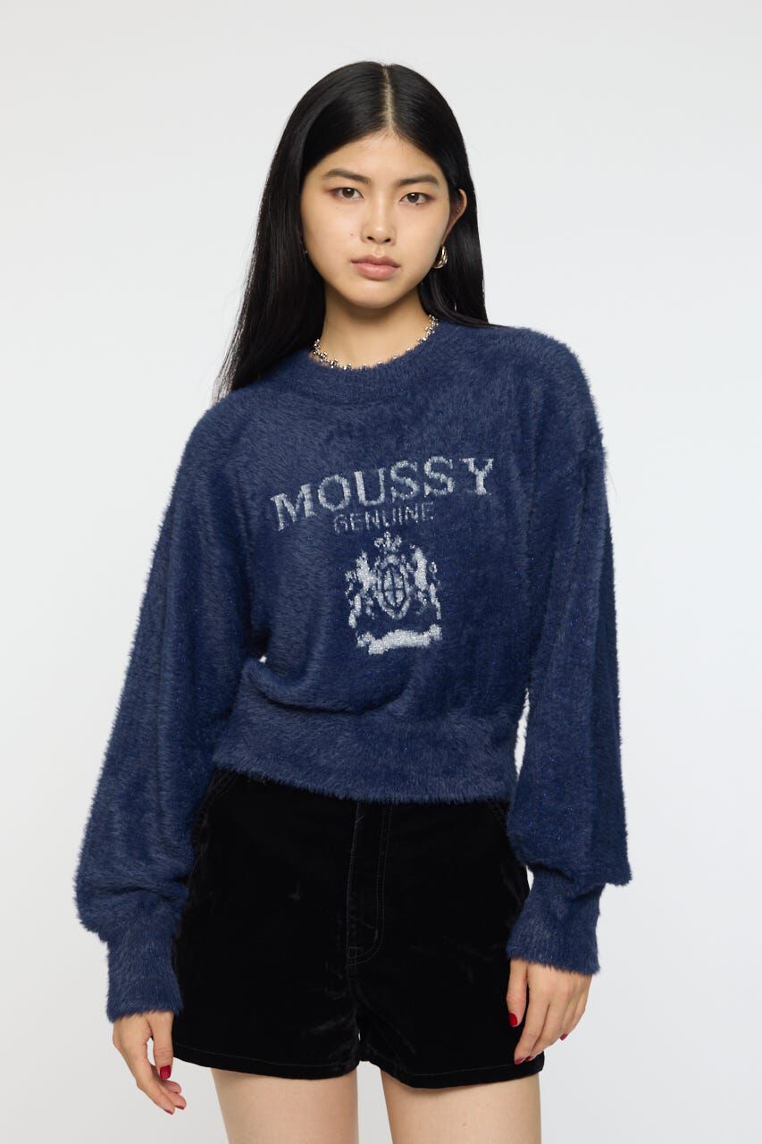 MOUSSY「FLUFFY MOUSSY KNIT トップス」|ニット・セーター|NVY