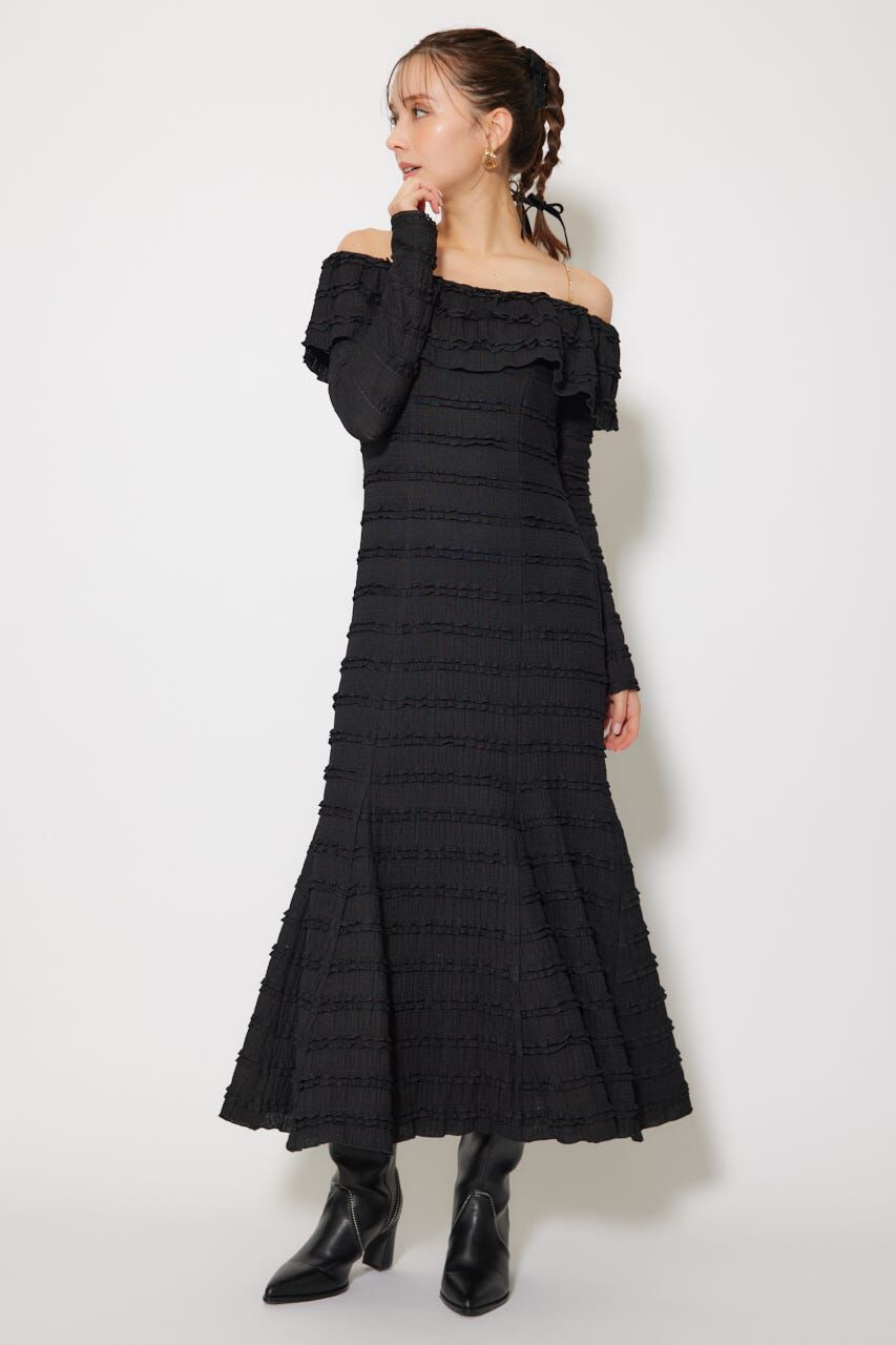 rienda「レースカットオフショルワンピース」|ワンピース|