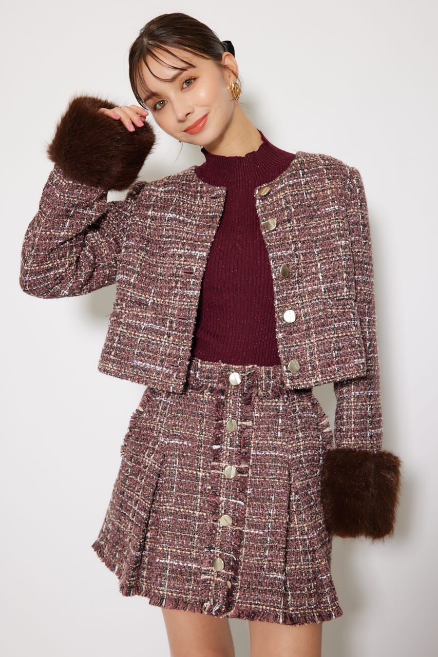 rienda「2WAYツイードショートジャケット」|その他|