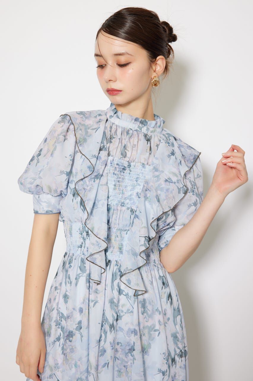 rienda「フロントロングフリルマルチパターンワンピース」|ワンピース|