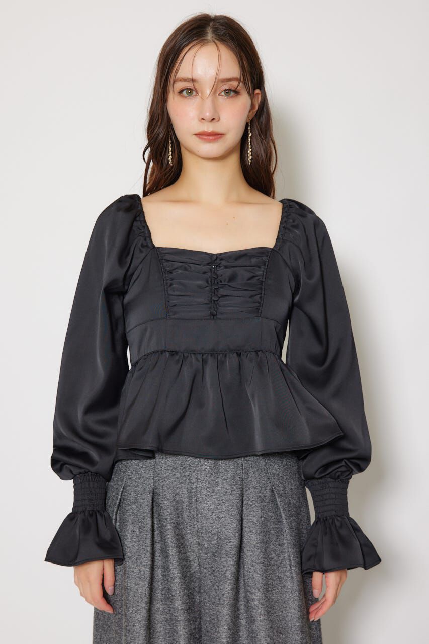 rienda「ギャザーペプラムブラウス」|シャツ・ブラウス|