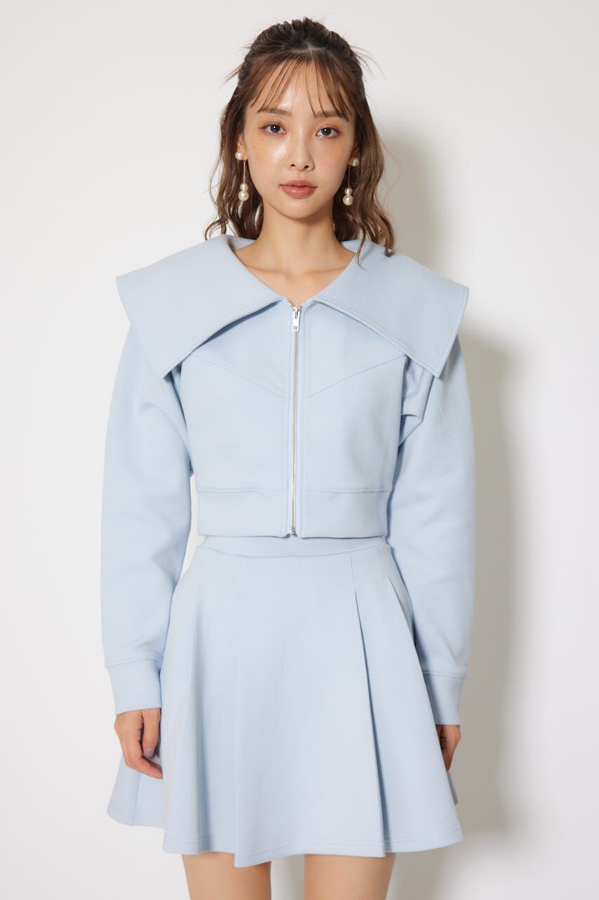 rienda「BIGカラーフロントZIPトップス」|Tシャツ・カットソー|