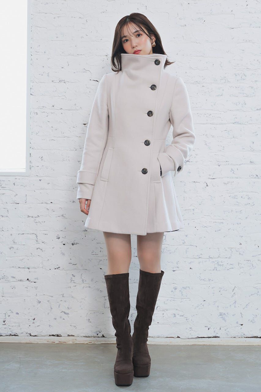 rienda「25オーバーネックシンデレララインミニコート」|その他|