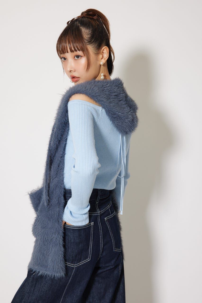 rienda「フード付きシャギーストール」|その他|