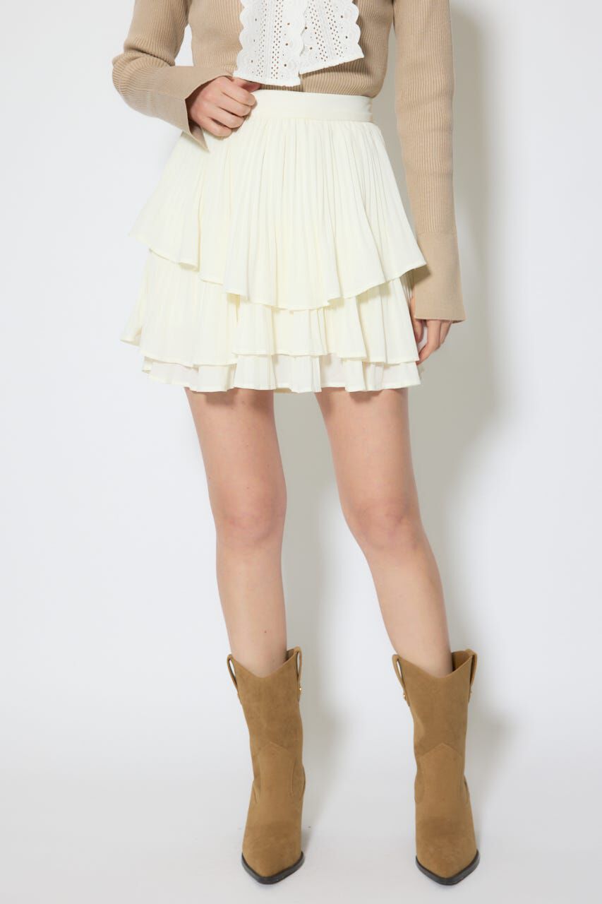 rienda「プリーツティアードミニスカート」|スカート|