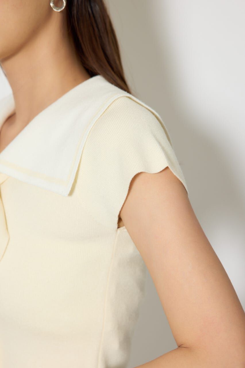 rienda「セーラーカラーデザインニットトップス」|ニット・セーター|