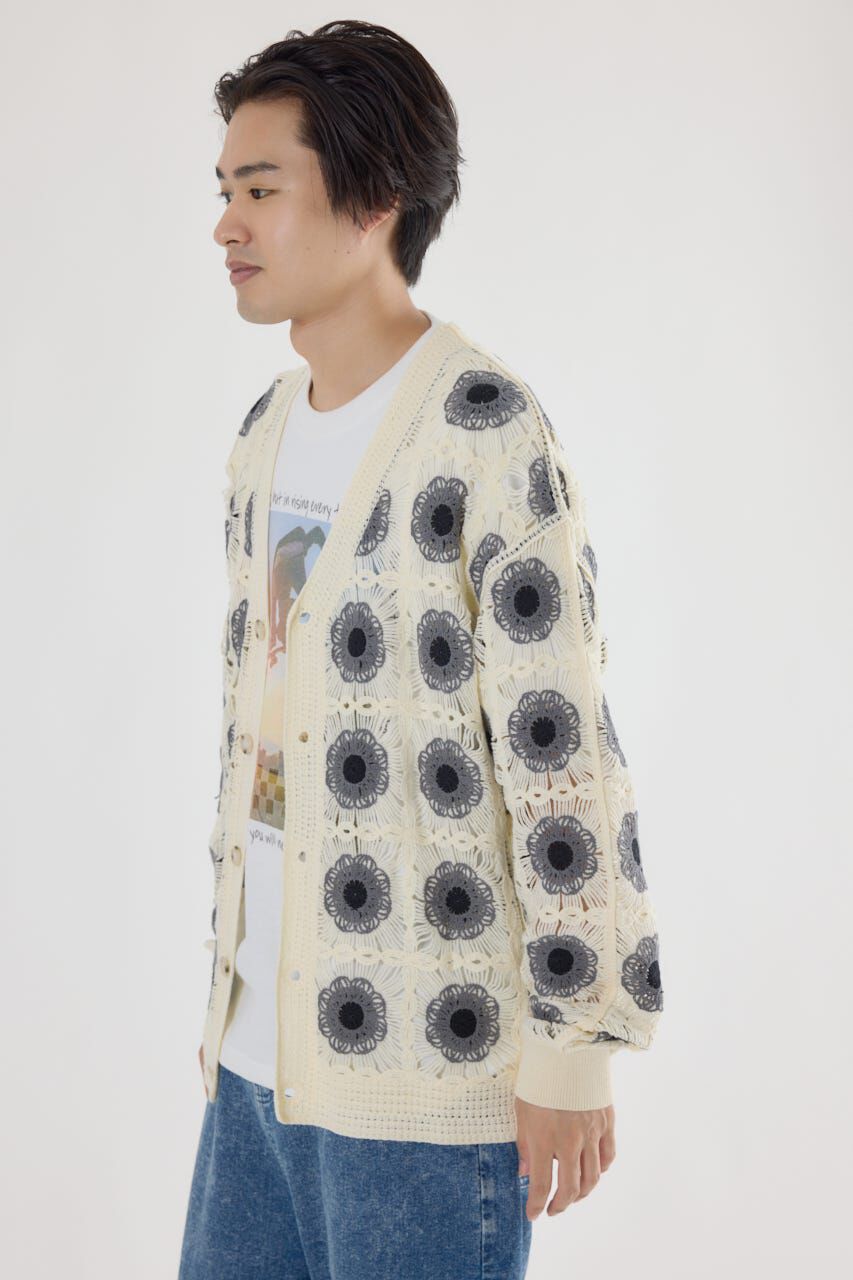 RODEO CROWNS「クロシェフラワーニットカーディガン」|カーディガン|