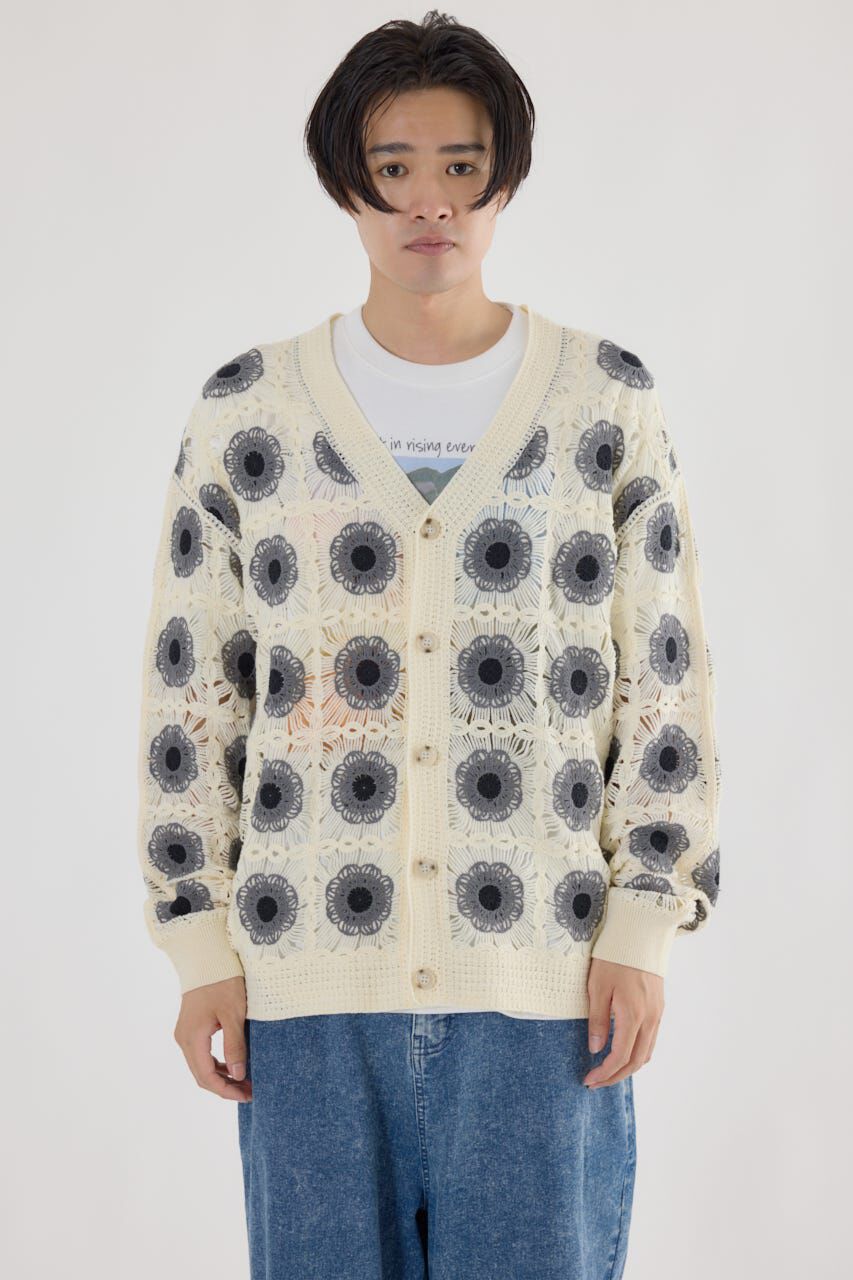 RODEO CROWNS「クロシェフラワーニットカーディガン」|カーディガン|