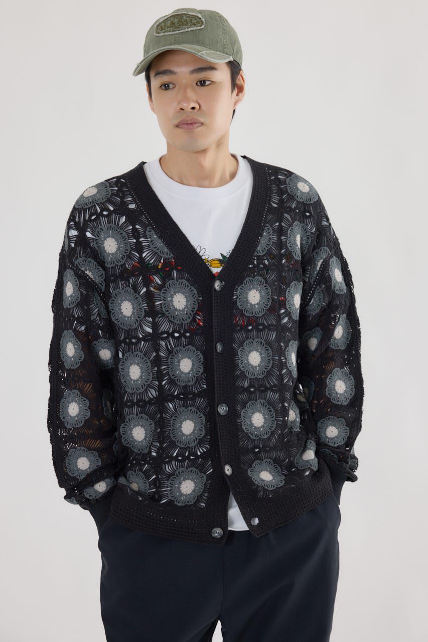RODEO CROWNS「クロシェフラワーニットカーディガン」|カーディガン|