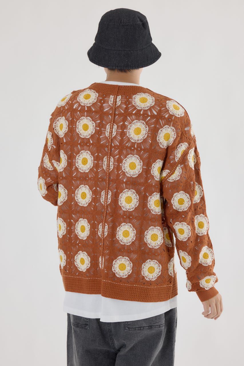 RODEO CROWNS「クロシェフラワーニットカーディガン」|カーディガン|