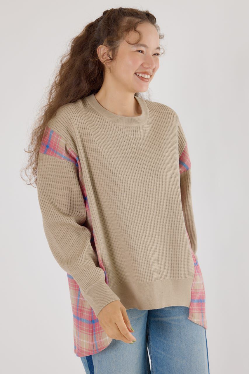 RODEO CROWNS「チェックドッキングトップス」|ニット・セーター|