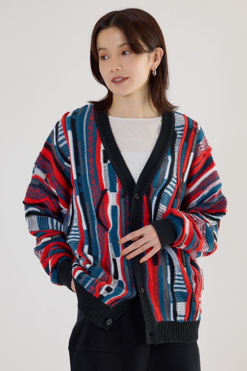 RODEO CROWNS「3Dマルチカラーニットカーディガン」|カーディガン|