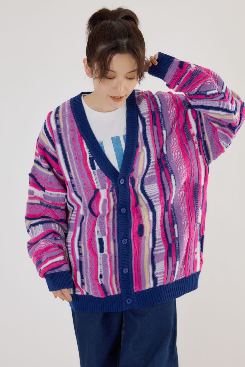 RODEO CROWNS「3Dマルチカラーニットカーディガン」|カーディガン|
