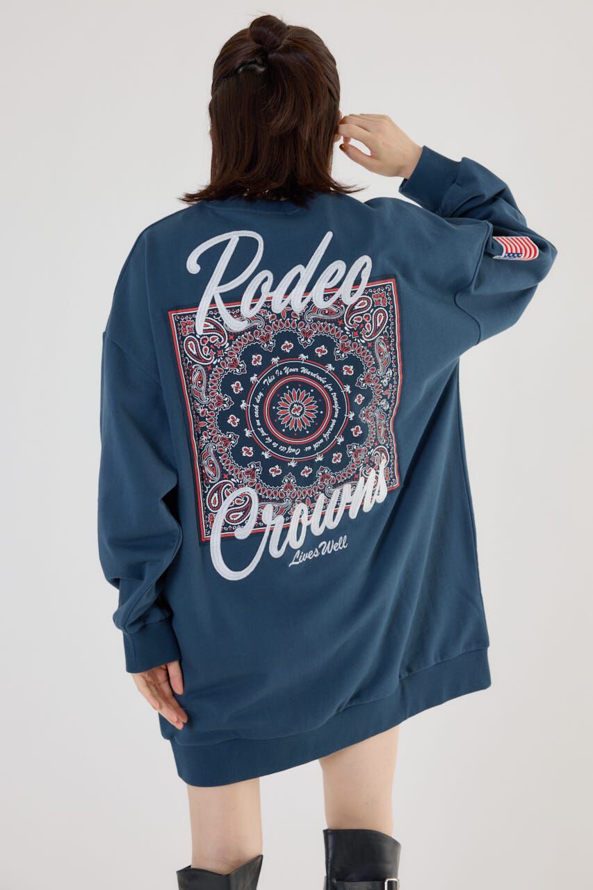 RODEO CROWNS「バンダナパッチスウェットワンピース」|ワンピース|