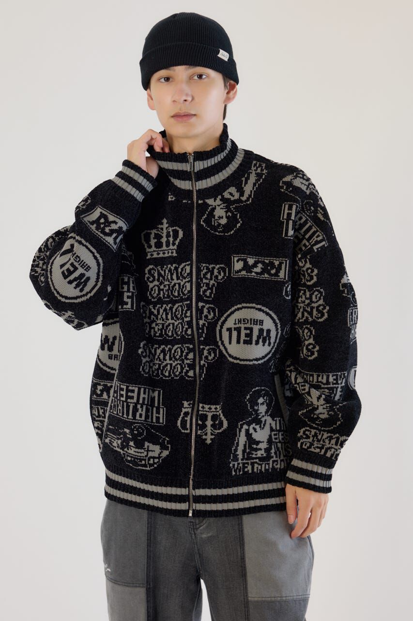 RODEO CROWNS「グラフィティーニットスタジャン」|ブルゾン・スタジャン|