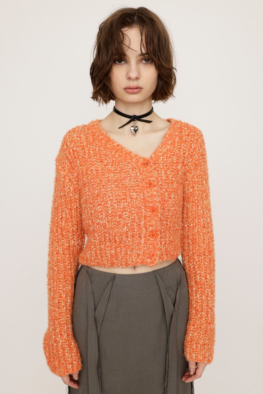 SLY「TAPE YARN SLANT NECK カーディガン」|ニット・セーター|