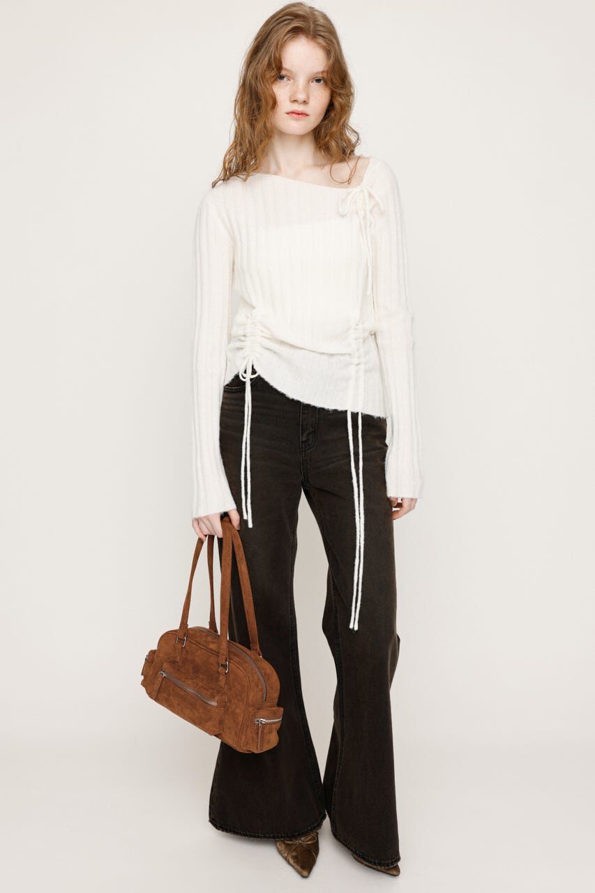 SLY「GATHER RIBBON KNIT トップス」|ニット・セーター|