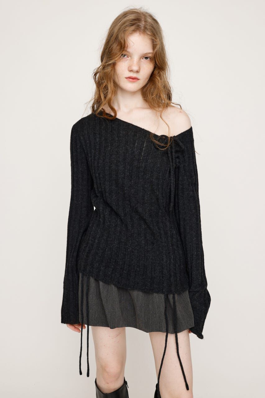 SLY「GATHER RIBBON KNIT トップス」|ニット・セーター|