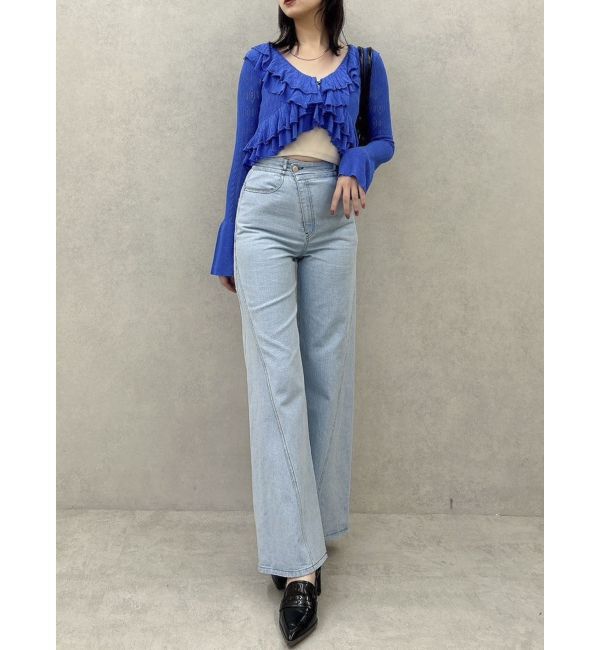 dazzlin「ペプラムフリルリボンカーデ」|カーディガン|