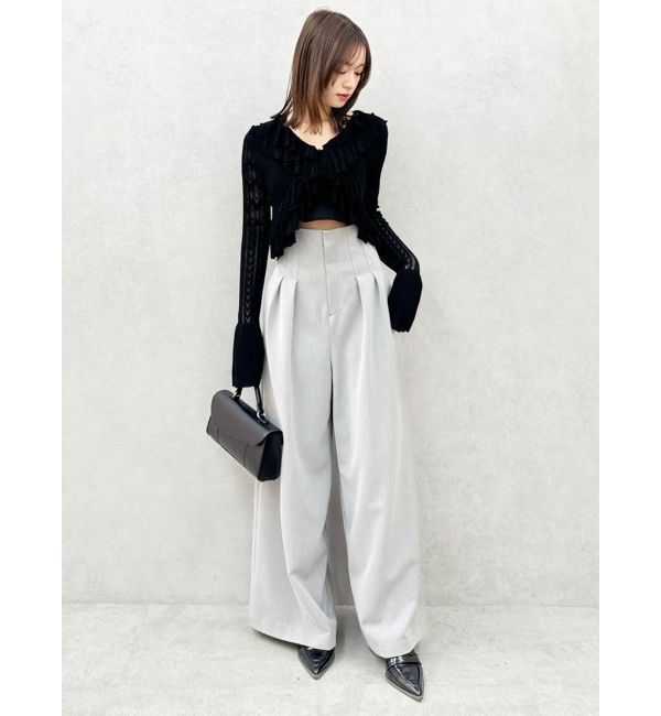 dazzlin「ペプラムフリルリボンカーデ」|カーディガン|