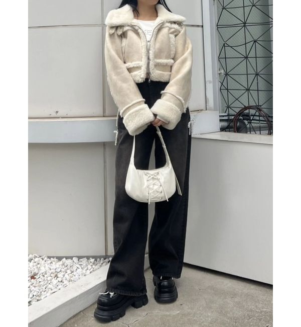 EMODA「ショートフェイクムートンブルゾン」|ブルゾン・スタジャン|