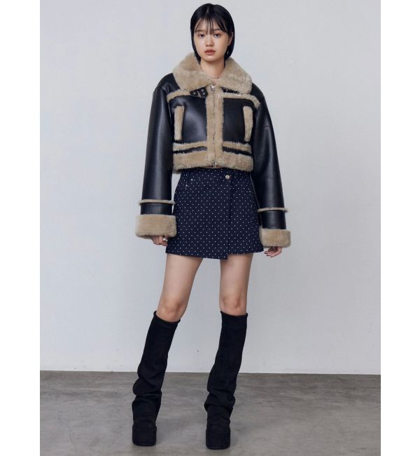 EMODA「ショートフェイクムートンブルゾン」|ブルゾン・スタジャン|