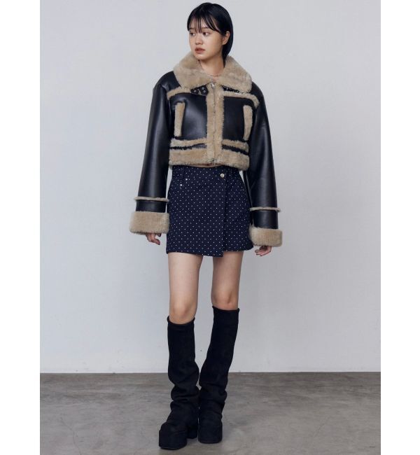 EMODA「ショートフェイクムートンブルゾン」|ブルゾン・スタジャン|