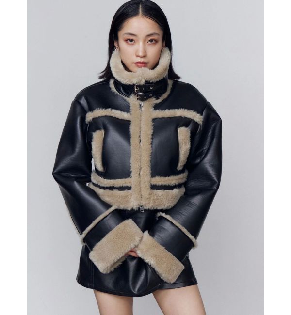 EMODA「ショートフェイクムートンブルゾン」|ブルゾン・スタジャン|