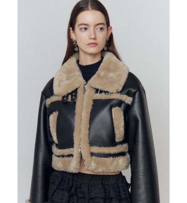 EMODA「ショートフェイクムートンブルゾン」|ブルゾン・スタジャン|