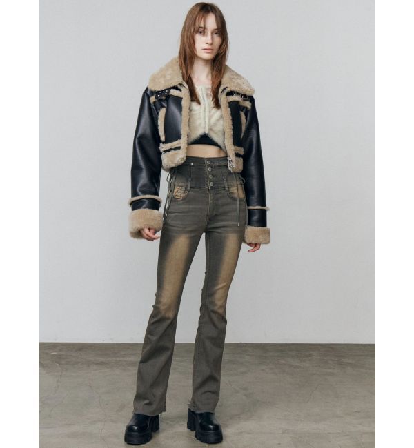 EMODA「ショートフェイクムートンブルゾン」|ブルゾン・スタジャン|