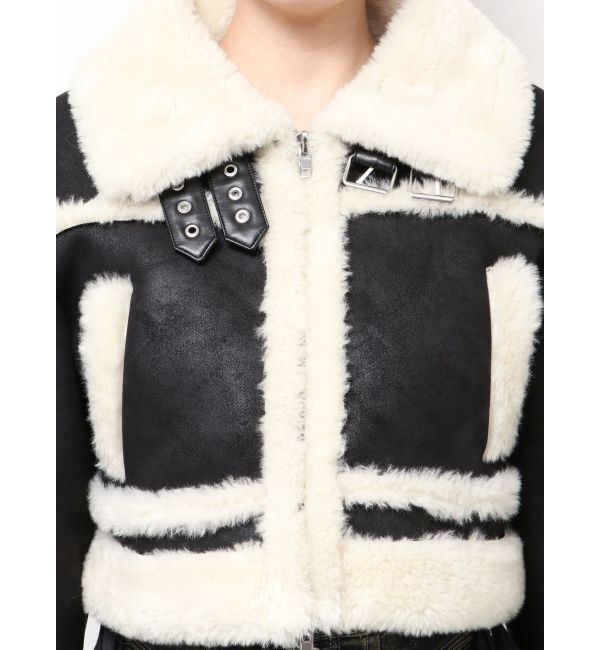 EMODA「ショートフェイクムートンブルゾン」|ブルゾン・スタジャン|