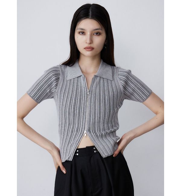 MURUA「フロントZIPポロニット」|ニット・セーター|