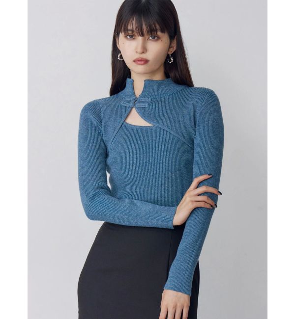 MURUA「チャイナタイトニット」|ニット・セーター|ブルー
