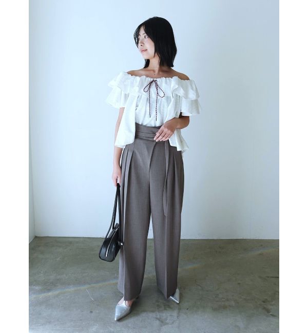 LAGUNAMOON「【FILA別注】フリルオフショルブラウス」|シャツ・ブラウス|