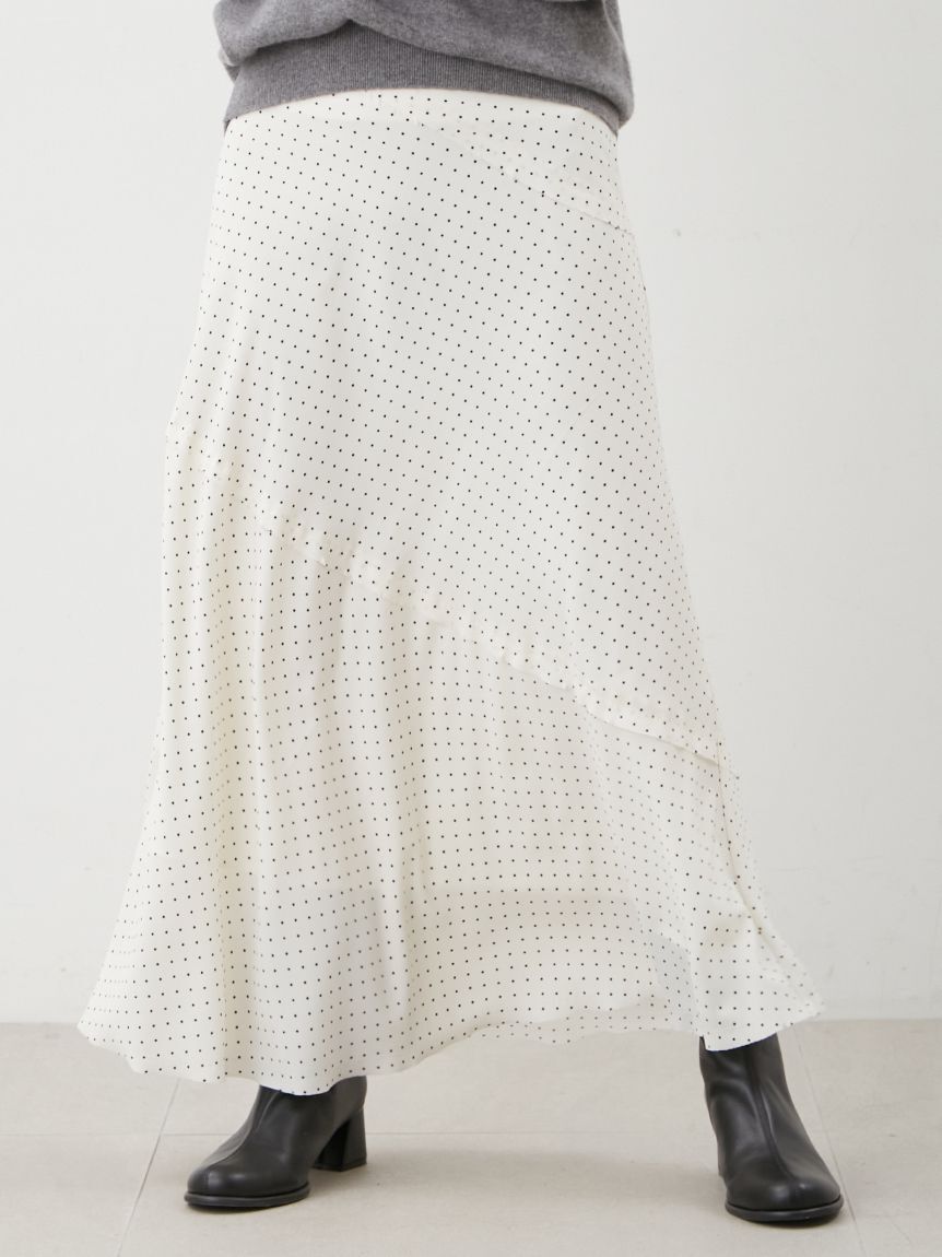 Mila Owen「ドットプリントスパイラルナロースカート」|スカート|
