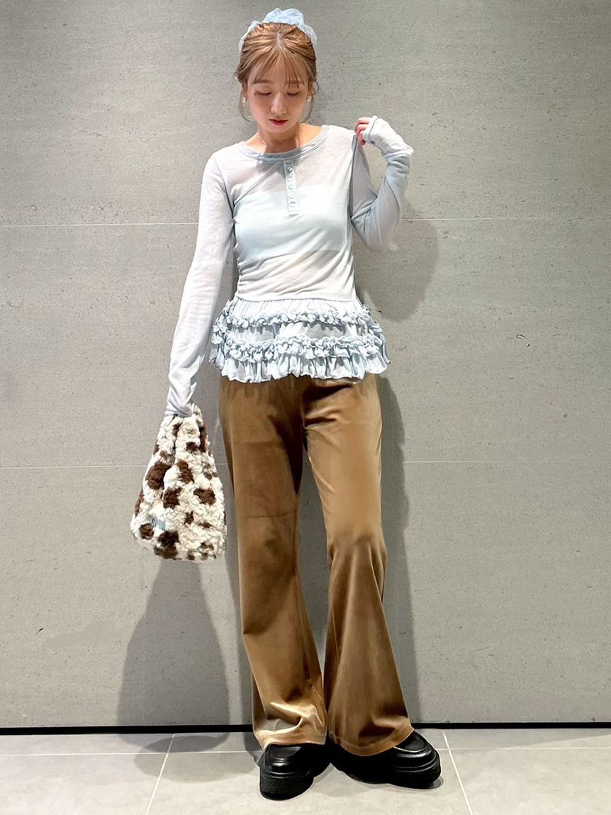 FURFUR「裾フリルジャージートップス」|Tシャツ・カットソー|