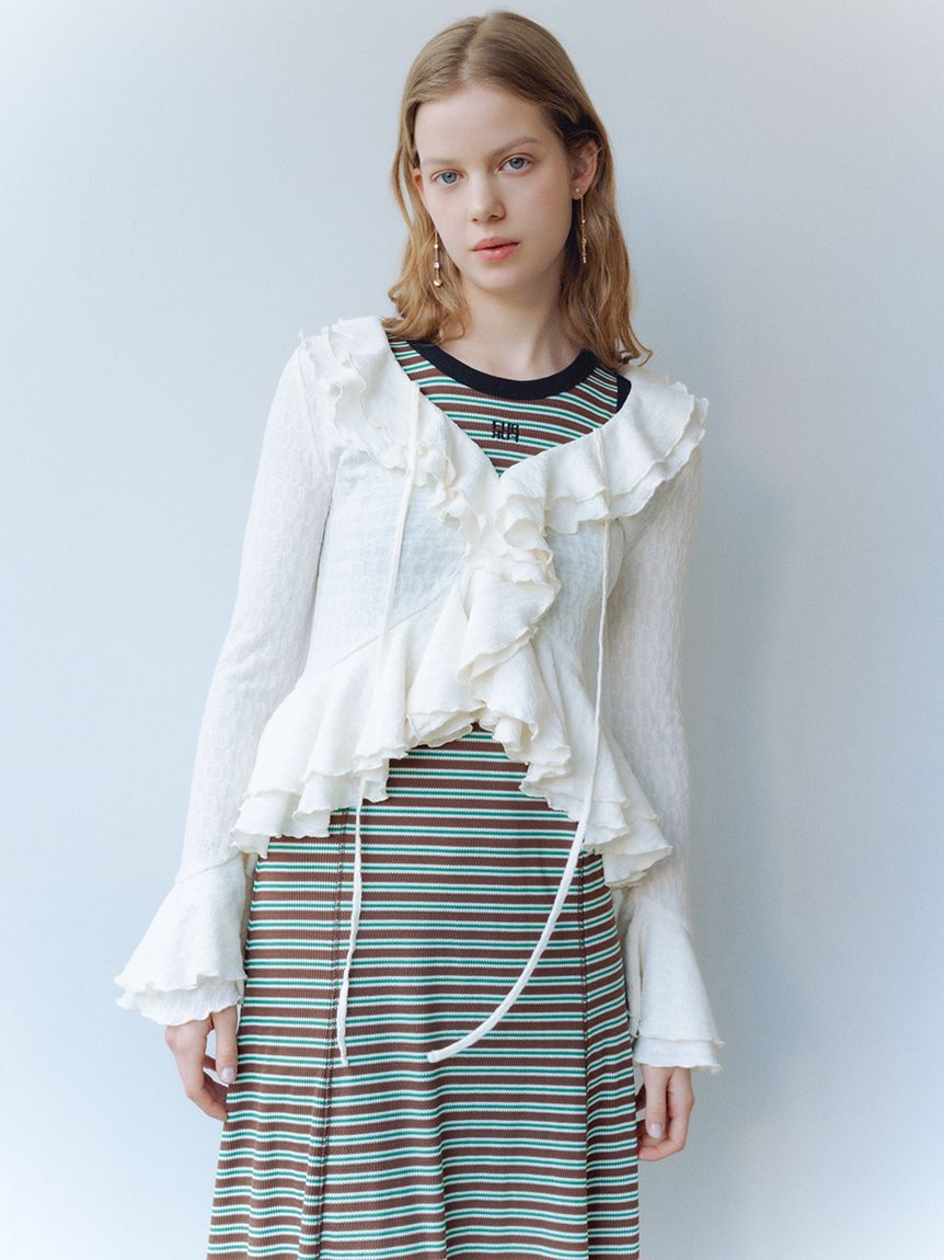FURFUR「ラッフルフリルプルオーバー」|シャツ・ブラウス|