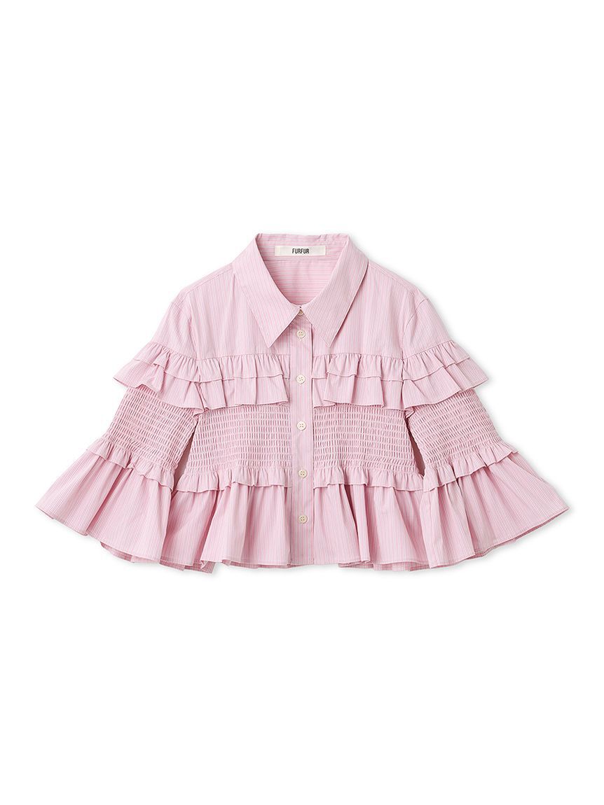 FURFUR「シャーリングフリルシャツ」|シャツ・ブラウス|