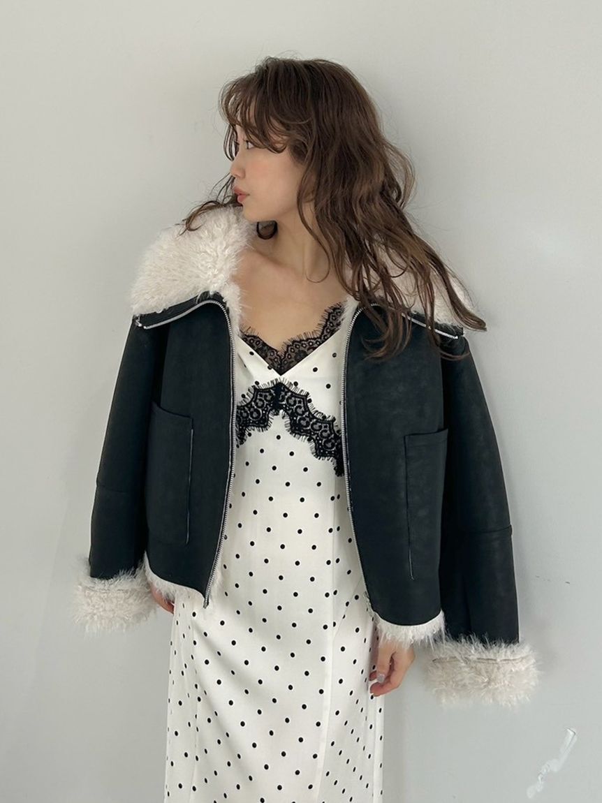 FRAY I.D「【限定カラー】レーストリムキャミワンピース」|ワンピース|