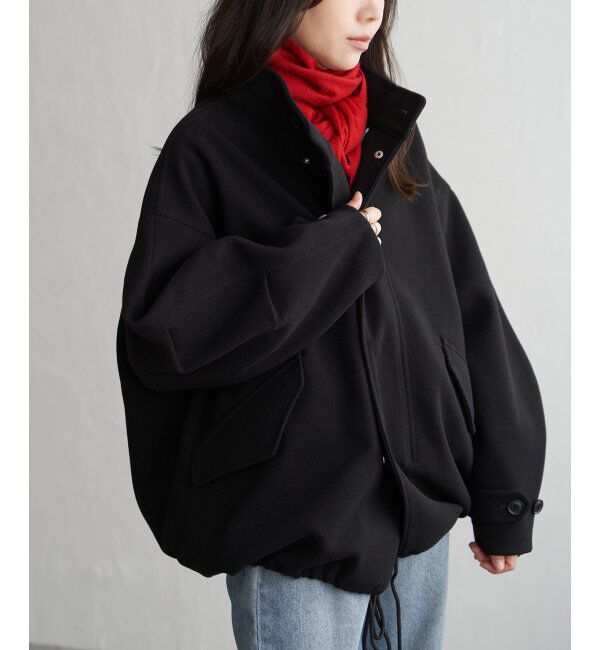 VENCE share style「メルトンショートモッズコート」|ブルゾン・スタジャン|ブラック