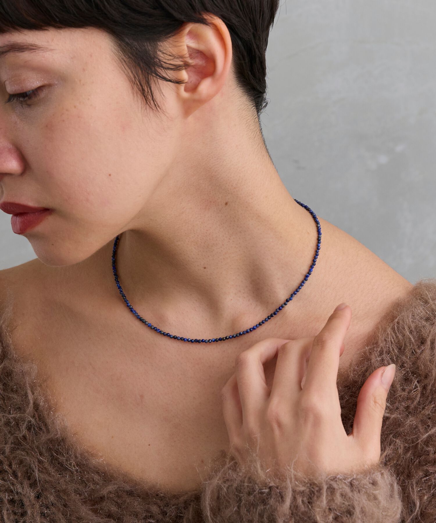 JUPITER「天然石ビーズネックレス/金属アレルギー対応/ニッケルフリー　ラピスラズリ」|ネックレス|