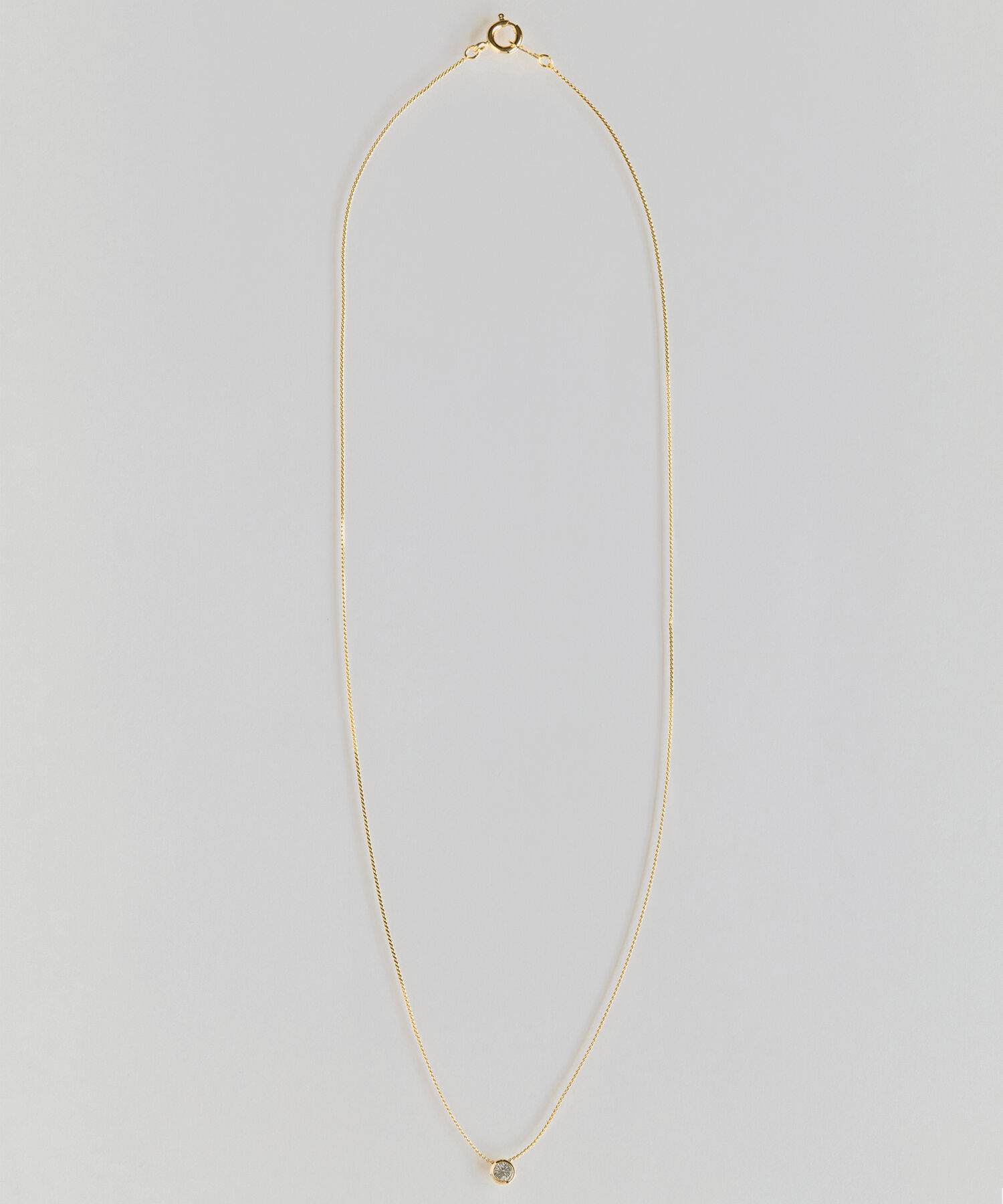 Phoebe「【金属アレルギー対応】シャインベゼルセッティングネックレス　ゴールド」|ネックレス|