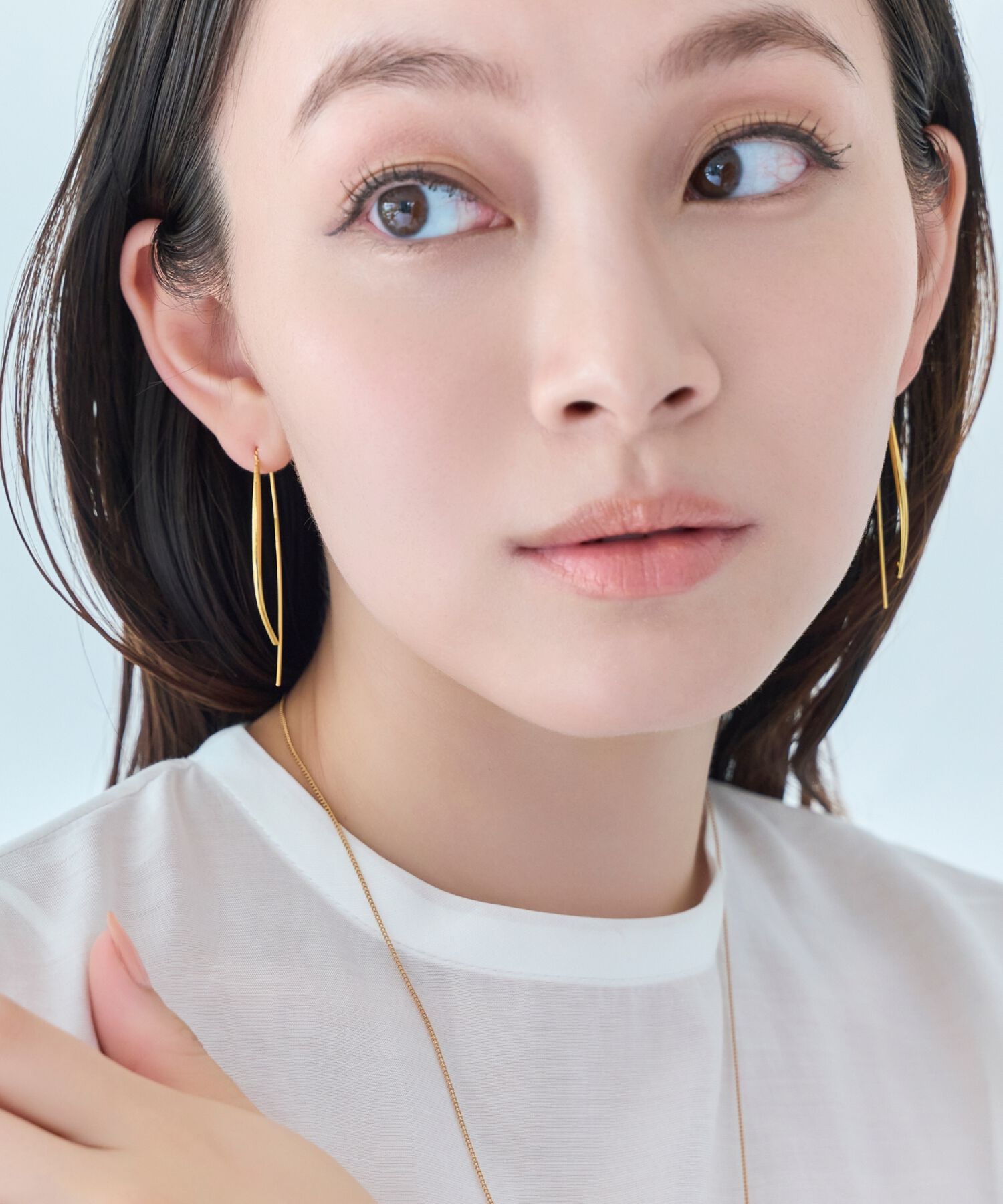 Phoebe「【金属アレルギー対応】ツインカーブアメリカンピアス　ゴールド/ニッケルフリー」|ピアス|