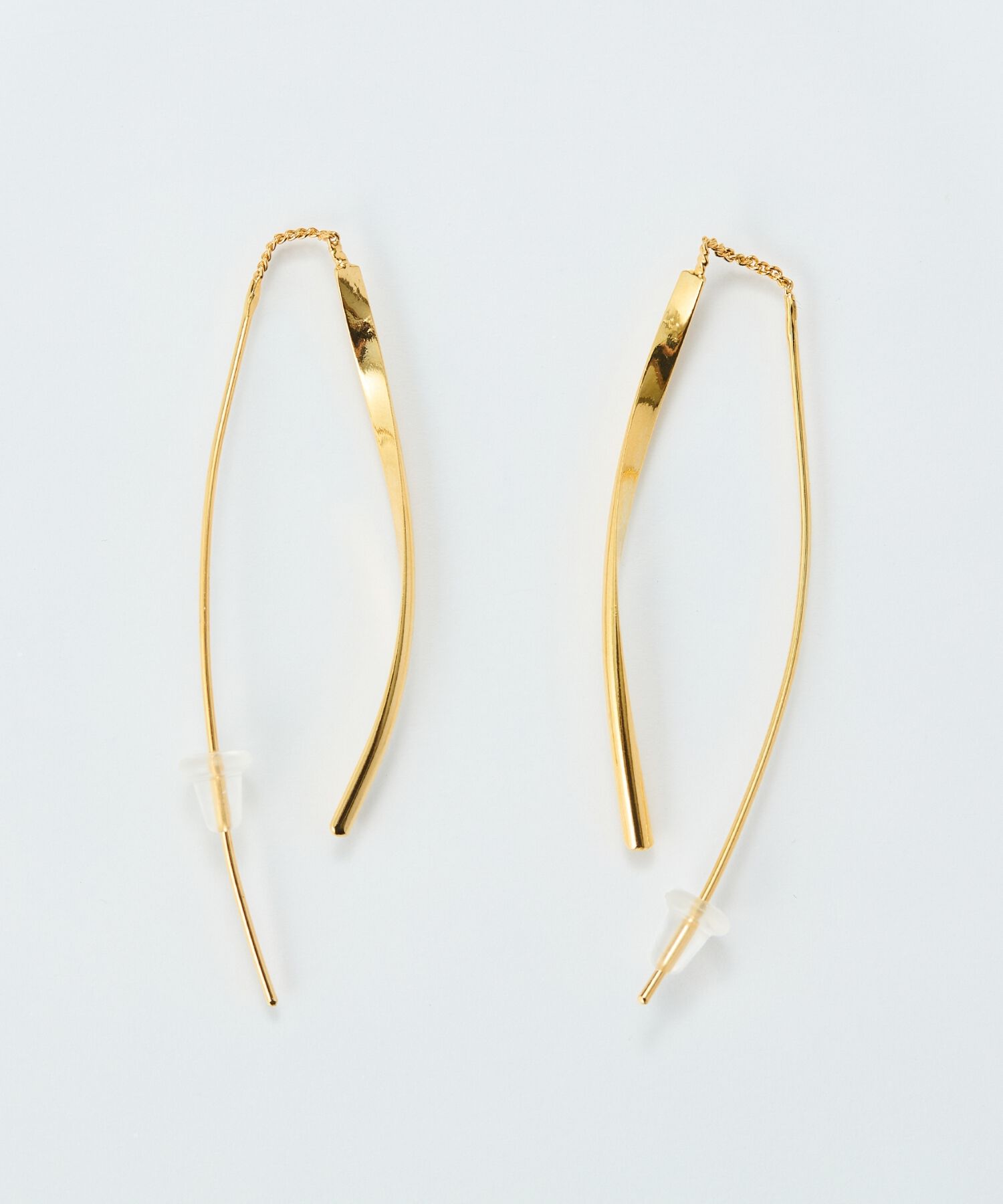 Phoebe「【金属アレルギー対応】ツインカーブアメリカンピアス　ゴールド/ニッケルフリー」|ピアス|