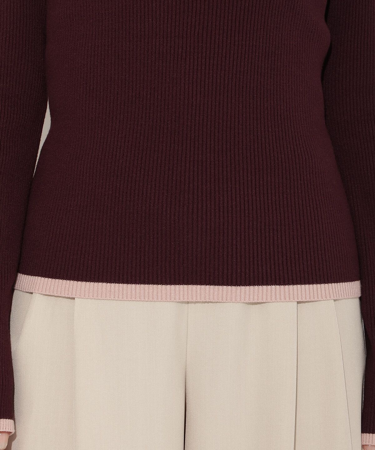 アンドクチュール「アシンメトリーカラーニットプルオーバー」|ニット・セーター|