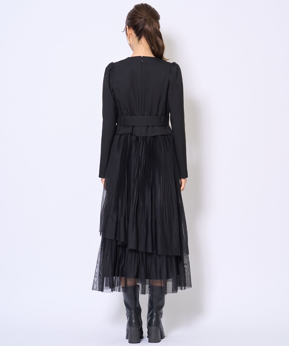 アンドクチュール「プリーツレイヤードワンピース」|ワンピース|