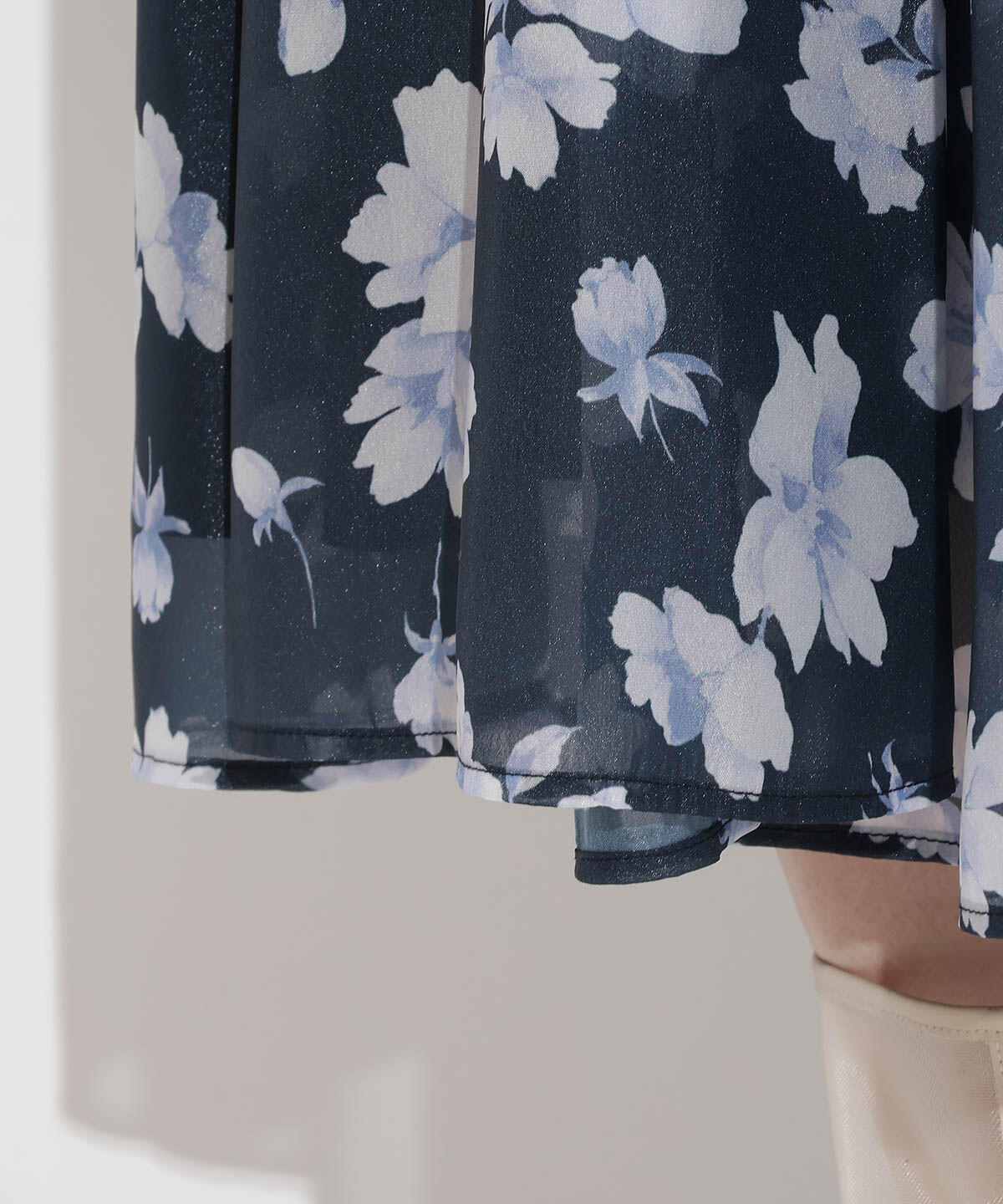 WILLSELECTION「ウォーターフラワープリントスカート」|フレア|