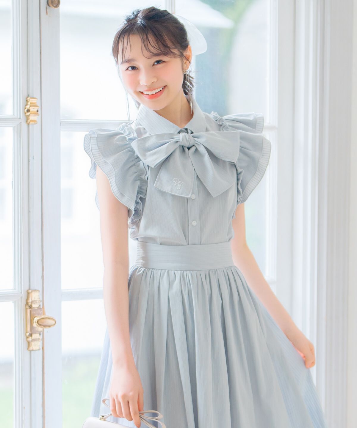 WILLSELECTION「刺繍入りボウタイストライプブラウス」|シャツ・ブラウス|