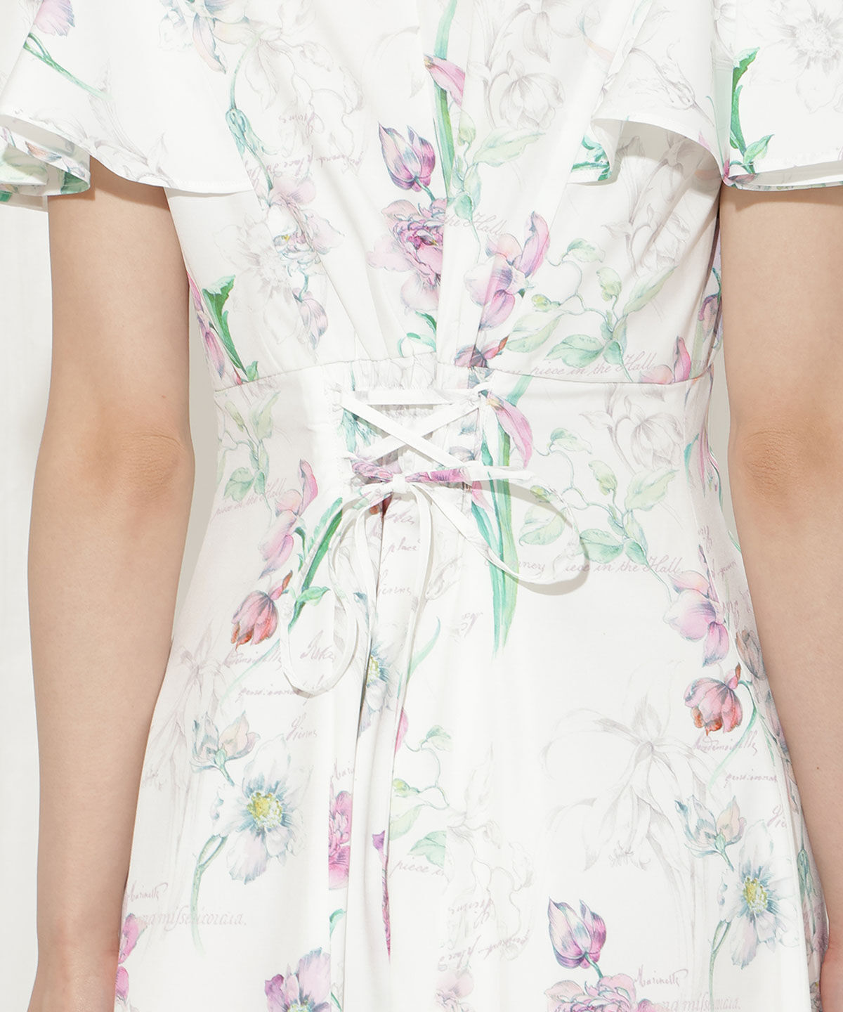 WILLSELECTION「ボタニカルフラワーフレアスリーブワンピース」|ワンピース|